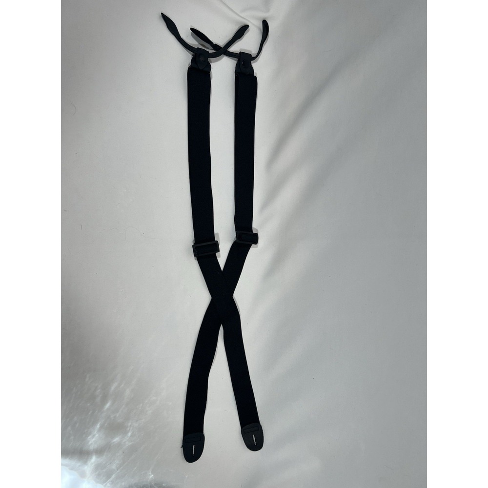 Mens X Shape Suspenders Black Adjustable Button Braces Formal Vintage Classic